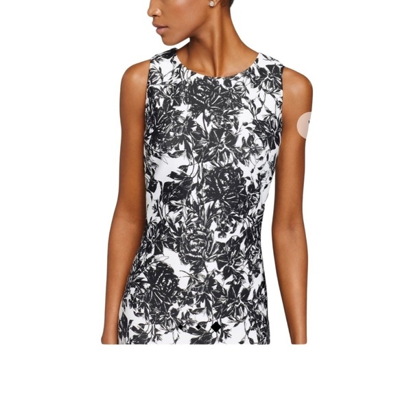 SLNY Sleeveless Floral Printed Stretch Sheath Dress Size 6 - Picture 2 of 11